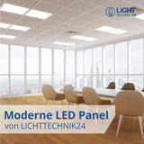LED Backlit Panel, 30 W, 4500 lm, 62x62 cm, 4000K, TÜV-geprüft - Lichttechnik24.de
