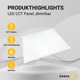 LED CCT Panel mit Fernbedienung, dimmbar, 62x62 cm, 36 W, 3600 lm  Lichttechnik24.de.