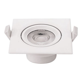 LED-Einbaustrahler, 10W, 750 Lumen, 50°, quadratisch, drehbar, 2700K (warmweiß).