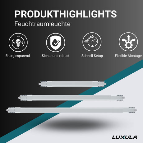 LED Feuchtraumleuchte, 150 cm, 45 W, 5175  lm, 4000 K (neutralweiß), IP66, durchschleifbar, Fast Connector  Lichttechnik24.de.