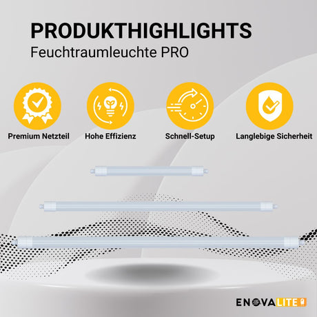 LED Feuchtraumleuchte PRO, 150 cm, 50 W, 6000 lm, 4000 K (neutralweiß), IP65, OSRAM, Fast Connector, durchschleifbar  Lichttechnik24.de.