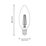 LED-Filament-Leuchtmittel, 4 W, 400 Lumen, E14, 2700K, warmweiß - Lichttechnik24.de