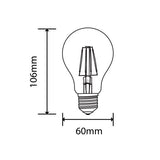 LED-Filament-Leuchtmittel, 6 W, 600 Lumen, E27, 2700 K, dimmbar  Lichttechnik24.de.