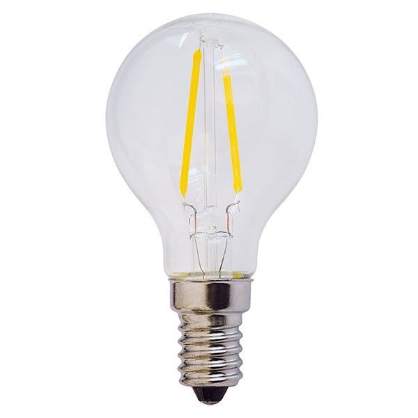 LED Filament Leuchtmittel, E14, 2W, Minibulbform, 200 Lumen, 2700K - Lichttechnik24.de