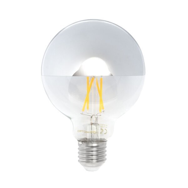 LED-Filament Leuchtmittel, E27, halb-silber, Ø 95 mm, 7 W, 800 lm, warmweiß - Lichttechnik24.de