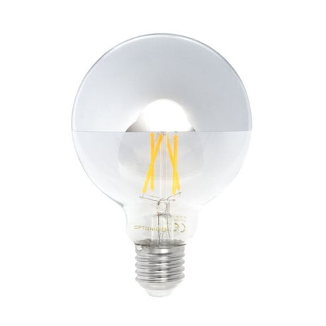 LED-Filament Leuchtmittel, E27, halb-silber,  Ø 95 mm, 7 W, 800 lm, warmweiß  Lichttechnik24.de.