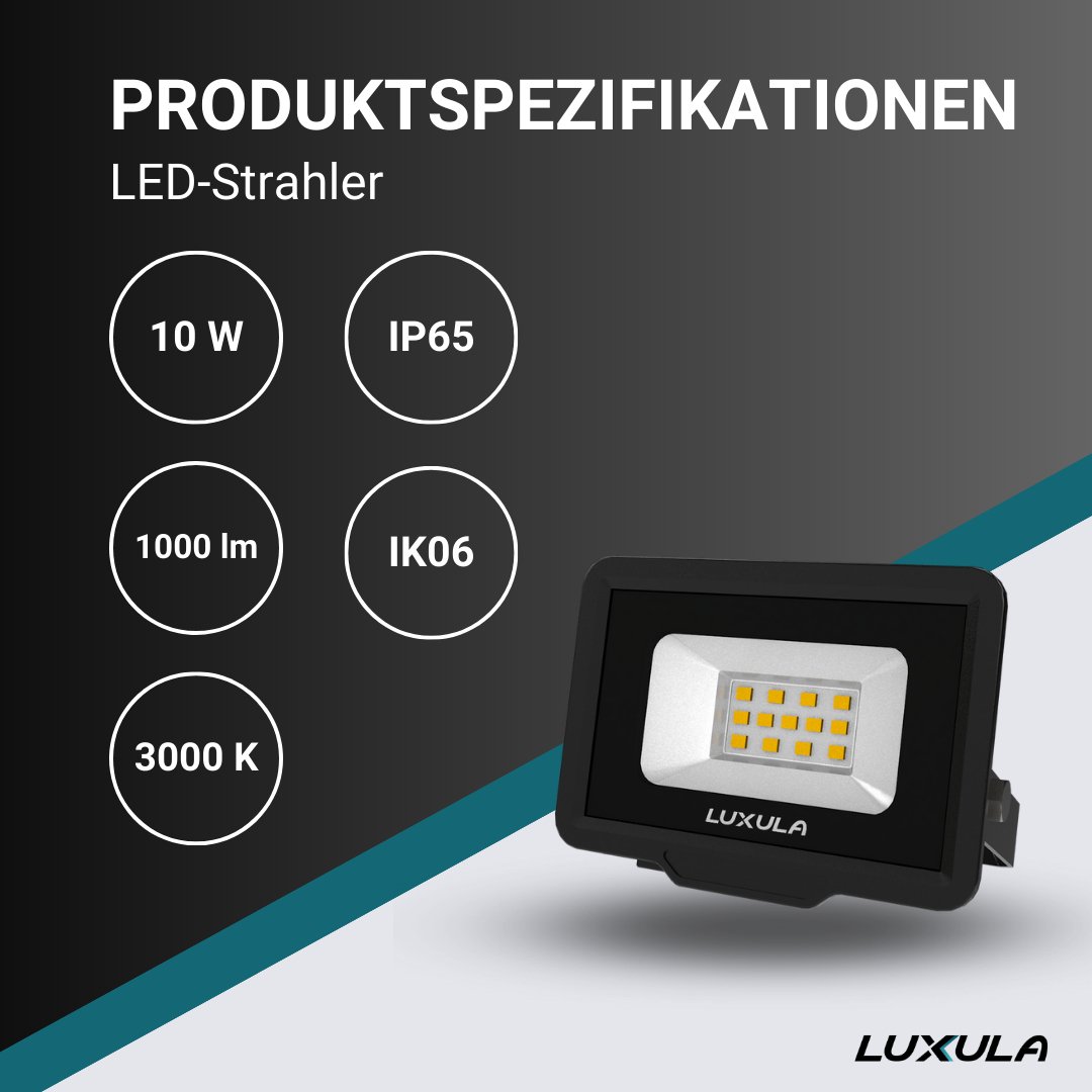 Bikuer 10W Warmweiß LED Strahler, 1000LM Superhell 12V LED Fluter