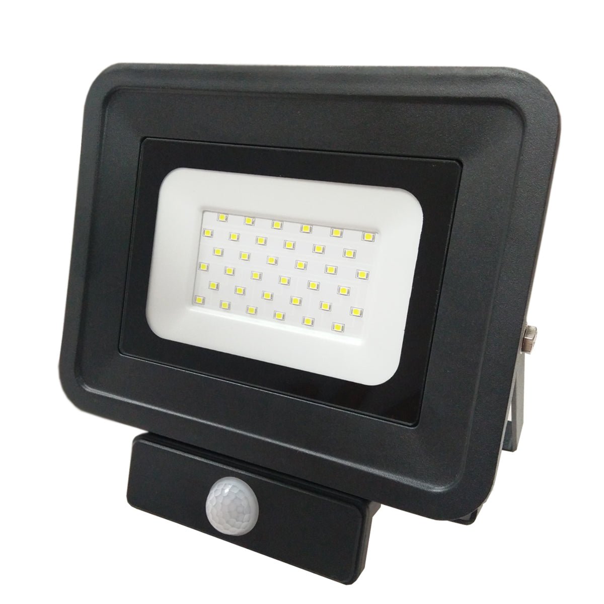 LED-Fluter, Bewegungsmelder, 30 W, 2250 lm, 2800/4500 K, schwarz, IP65 –