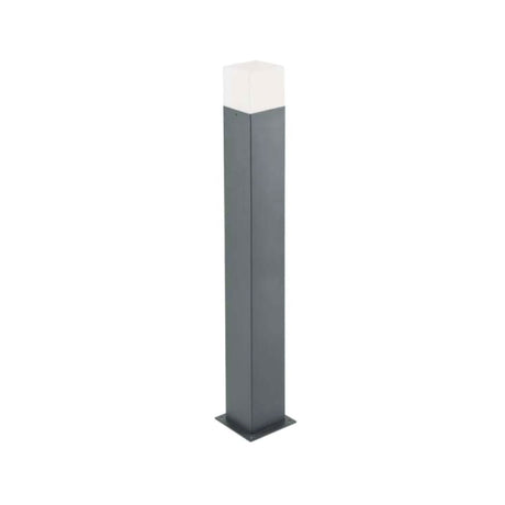 LED Gartenleuchte E27 mit Steckdose, Wegeleuchte, 50 cm Säule, IP44, graphit.