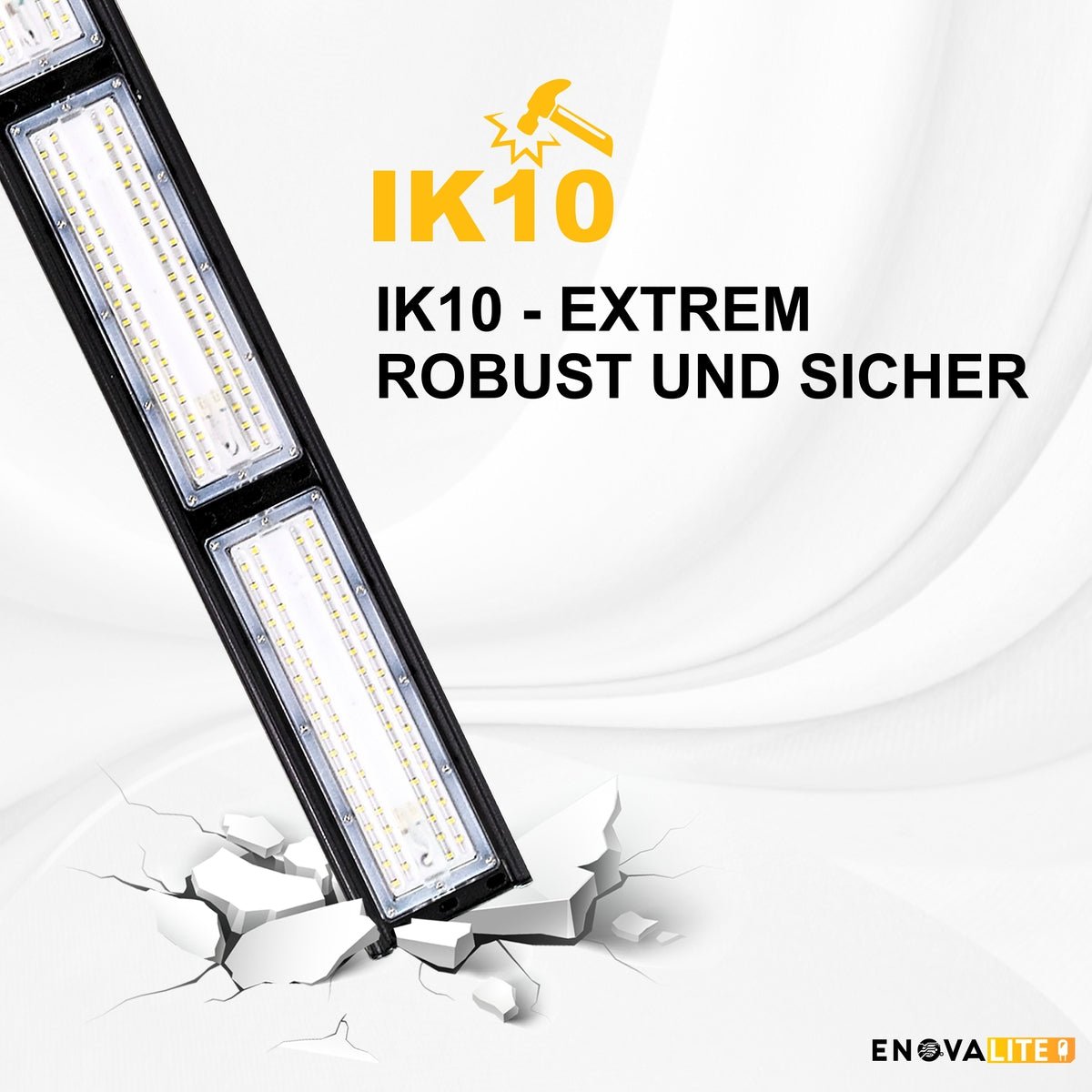 LED-HighBay, linear, 100 W, 12000 lm, 5000 K (neutralweiß), IP65, TÜV-geprüft, ENEC-Zertifizierung  Lichttechnik24.de.