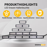 LED-HighBay, linear, 300 W, 36000 lm, 5000 K (neutralweiß), IP65, TÜV-geprüft, ENEC-Zertifizierung - Lichttechnik24.de