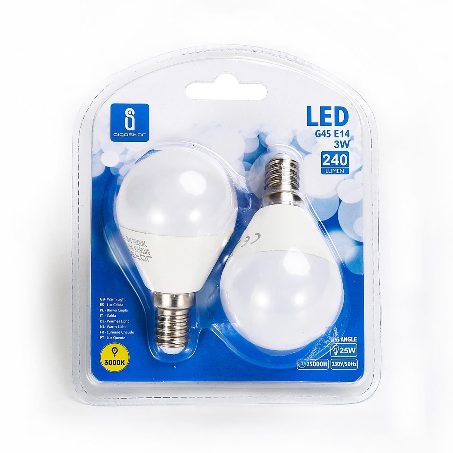 LED Leuchtmittel, E14, 3 W, 240 lm, 3000 K, 2 Stk. –