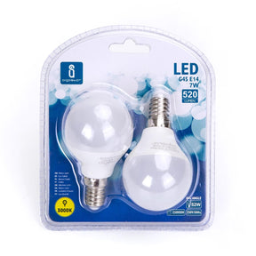 LED Leuchtmittel, E14, 7 W, 620 lm, 3000 K, 2 Stk..