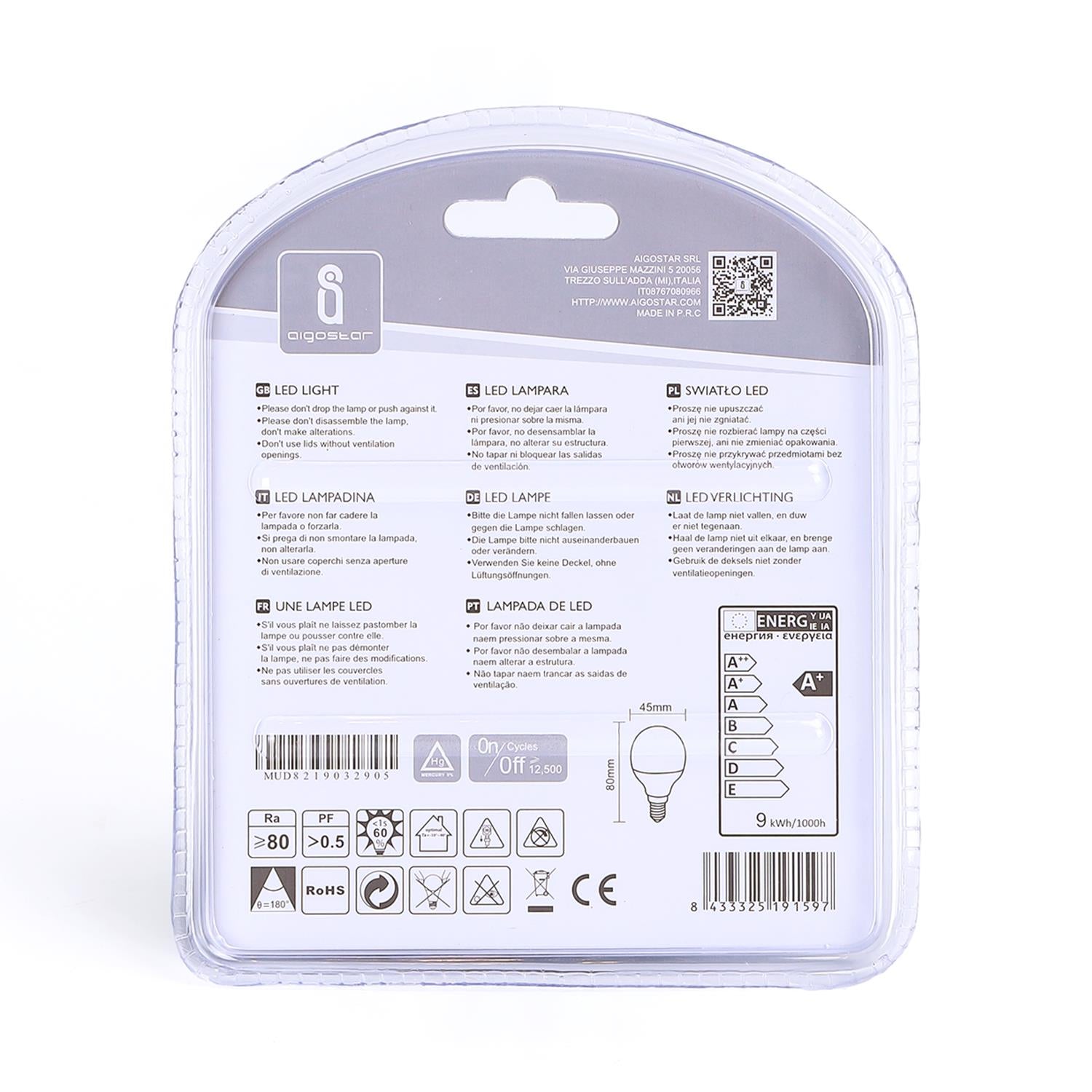 E14 LED Glühbirne 4W Kaltweiß – 2er Pack, 6000K, 320 Lumen, Ersetzt 30W Glühlampe, Energieeffizienzklasse A+