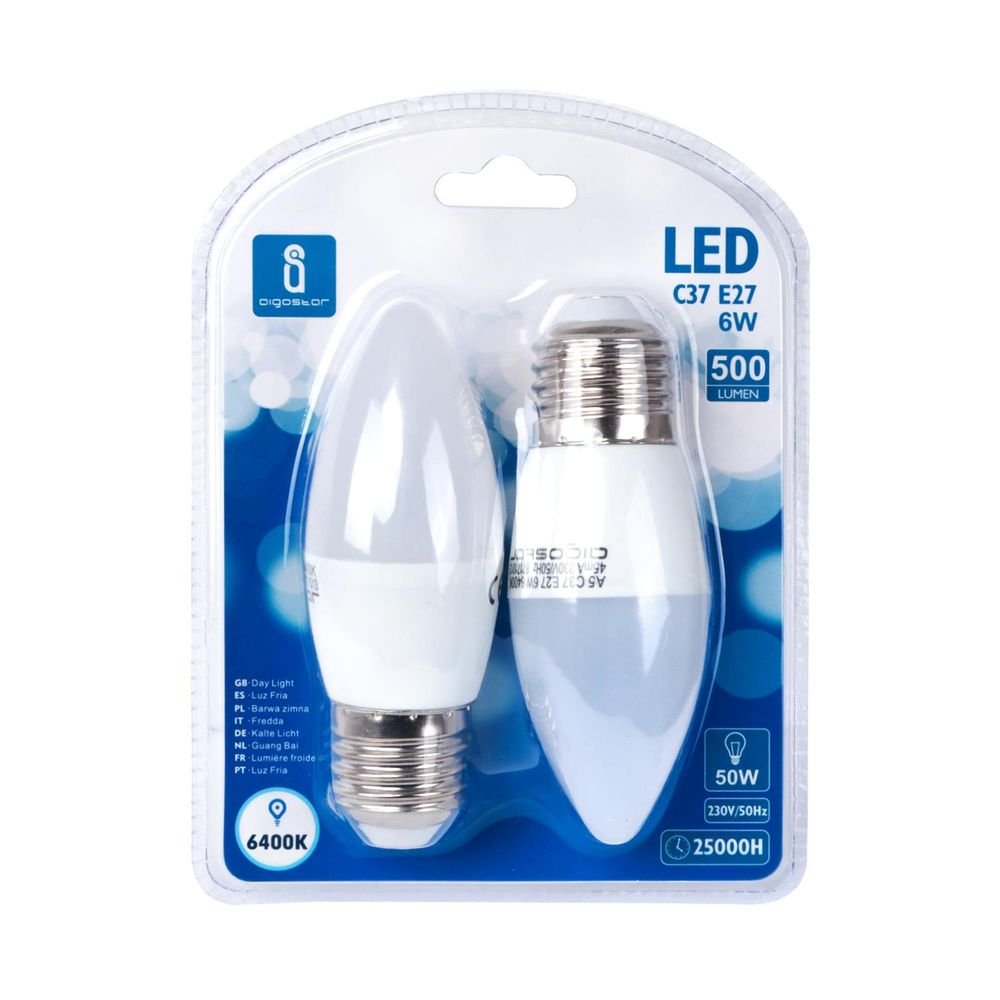 LED Leuchtmittel, E27, 6 W, 510 lm, 6500 K, 2er - Lichttechnik24.de