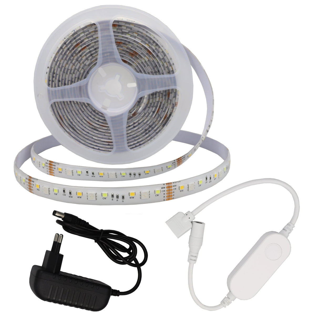 LED-Leuchtstreifen Set, RGB, 12 V, 5050 + 2835, Adapter + WiFi Controller,  3 m –