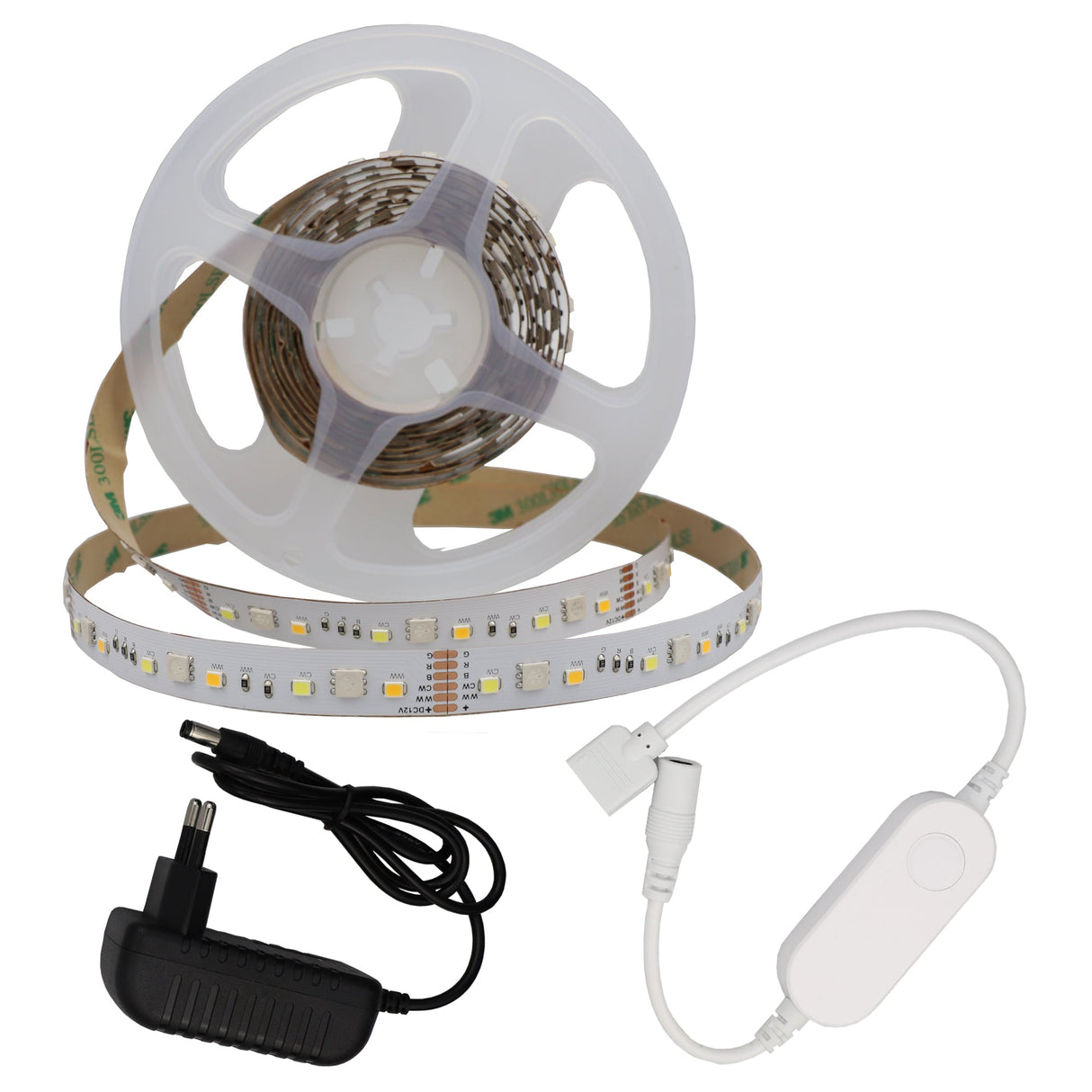 LED-Leuchtstreifen Set, RGB, 12 V, 5050 + 2835, Adapter + WiFi Controller,  2 m –