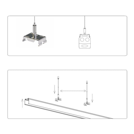 LED Lichtband Schiene NOVA, 150 cm, 8-polig, dimmbar.
