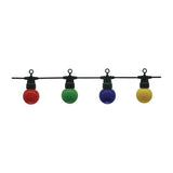 LED-Lichterkette E27, 20 Leuchtmittel, bunt, 13 m, schwarz, mit Aufhängung | Lichttechnik24.de.