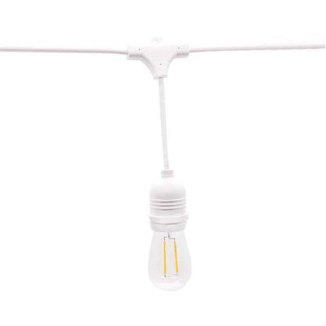 LED-Lichterkette für 15 Leuchtmittel E27, 14 m, weiß - Lichttechnik24.de