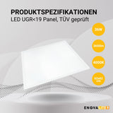 LED Panel, 62x62 cm, 36 W, 3600 lm, 4000 K, UGR<19, TÜV, Philips Driver  Lichttechnik24.de.