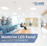 LED-Panel mit Farbtemperaturwechsel CCT, 3000-6000 K, 62x62 cm, Back-lit, 36W, 3600 lm  Lichttechnik24.de.