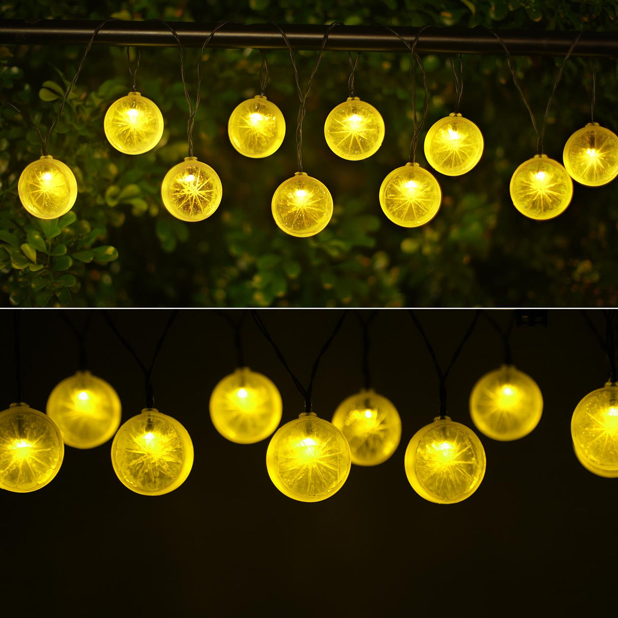 LED-Solar-Lichterkette, 10er, Zitronen, warmweiß – | Lichterketten