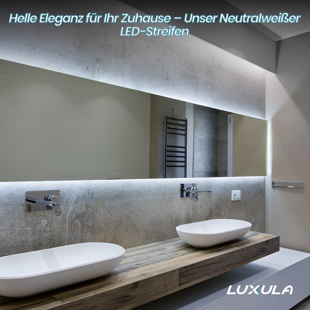 led-streifen, 5 m länge, 4500 k neutralweißes licht, 120 led/m, 12