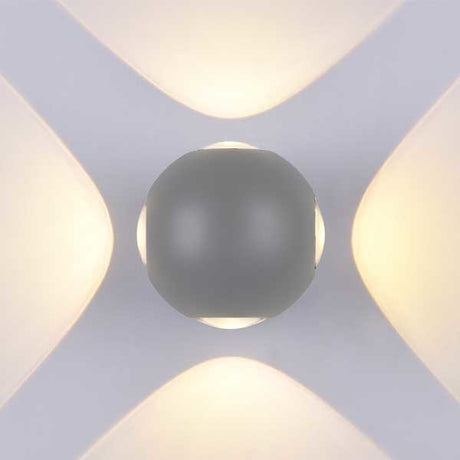 LED-Wandleuchte, 4 W, IP54, 380 lm, Gehäusefarbe grau, 3000 K, 4 Seiten-Abstrahlung - Lichttechnik24.de