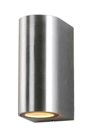 LED Wandleuchte, Aluminium, silber poliert, IP54, 2xGU10, AC220-240V.