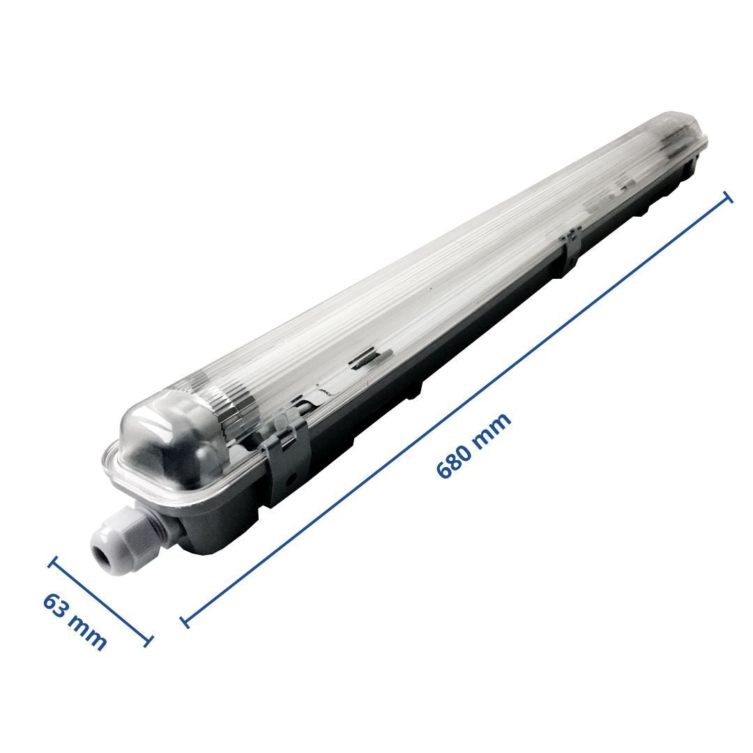 LED-Wannenleuchte, 9 W, 800 lm, 4500 K, 68,0 cm, IP65, 1 flammig - Lichttechnik24.de