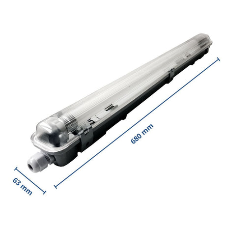 LED-Wannenleuchte, 9 W, 800 lm, 6000 K, 68,0 cm, IP65, 1 flammig.