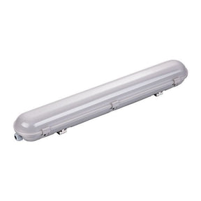 Notakku-LED-Wannenleuchte IP65, 150 cm, 55 W, 4500 K, rostfreie Clips, Steckerkabeldurchführung.