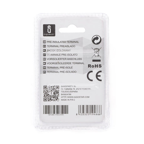 Rundsteckverbinder, isoliert, 15 Stk., 3,5 - 5 mm², 24,5 x 8 x 6,2 mm, gelb.