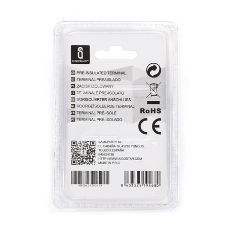 Rundsteckverbinder, isoliert, 15 Stk., 5,5 - 6 mm², 28 x 11,7 x 6,7 mm, schwarz.