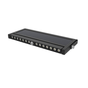 Solar Wandleuchte mit PIR-Sensor, Outdoorleuchte, 10W, 1000lm, 6500K, IP54, schwenkbare LED-Lichtleiste.