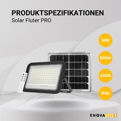 Solarstrahler PRO, LED-Fluter, Solar mit Akku, 6 W PV, 800 lm, 6500K, IP65, Aludruckguss.